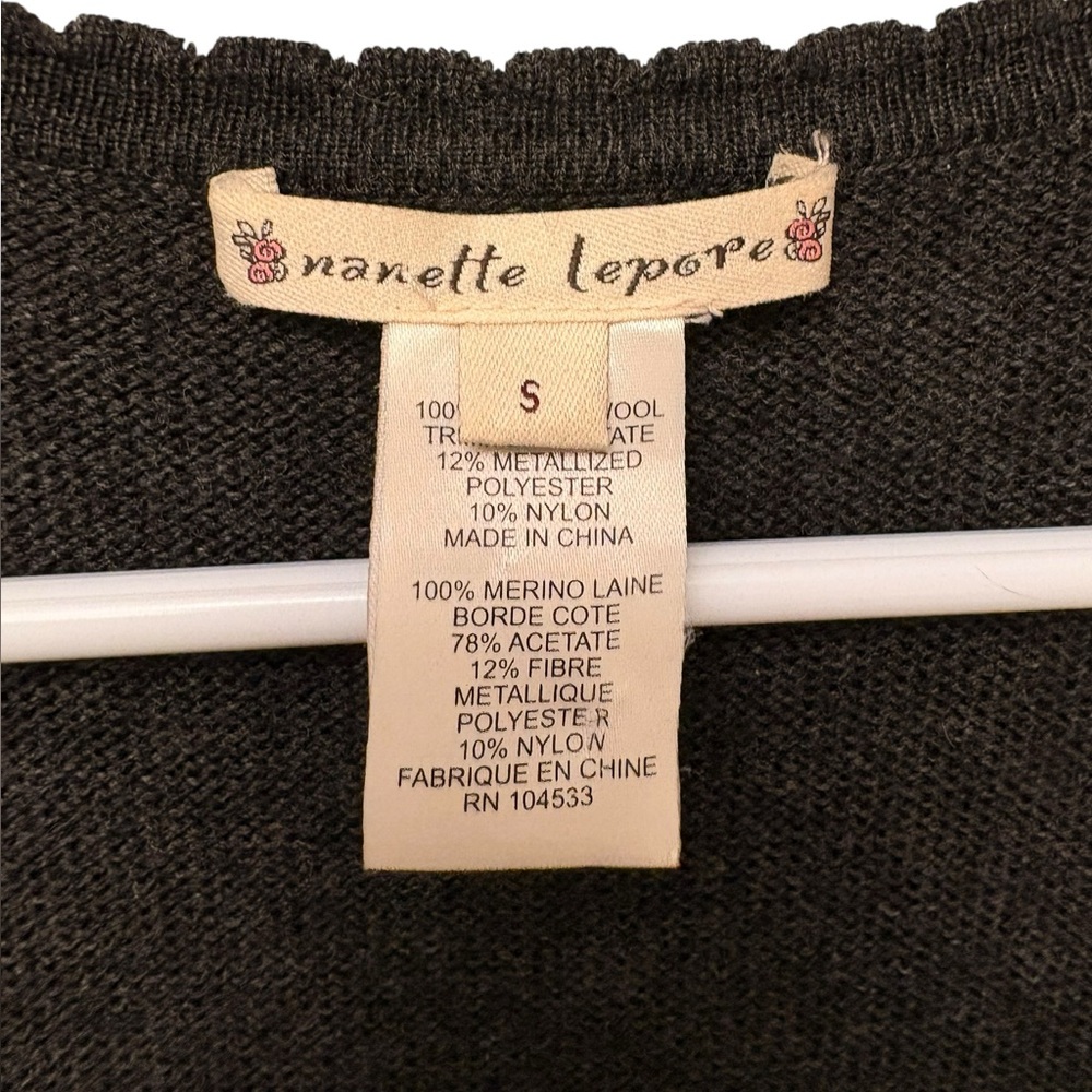 Nanette Lepore Merino Wool Dress Charcoal Grey Preowned Sz Small - Picture 5 of 6